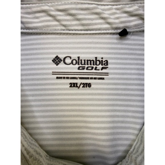Columbia Golf Mens Omni-Wick Swing Polo Shirt Grey White Striped 2XL 18S14MP - Picture 5 of 6